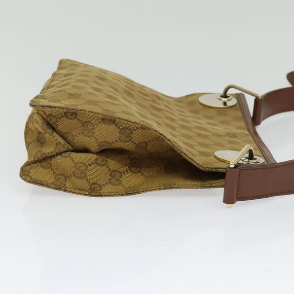 GUCCI GG Canvas Shoulder Bag Beige Gold - Picture 5 of 12